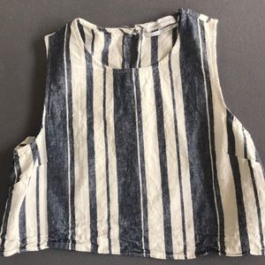 URBAN OUTFITTERS blue and white tank top